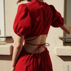 Zara Cut Out Poplin Dress